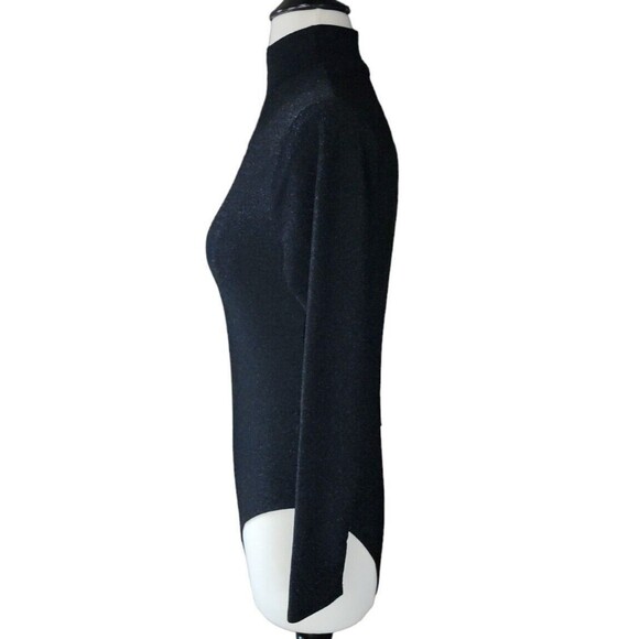 BlankNYC Sheer Bodysuit Women's Size M Manhattan Sparkle Mockneck Glam Party - Picture 4 of 7